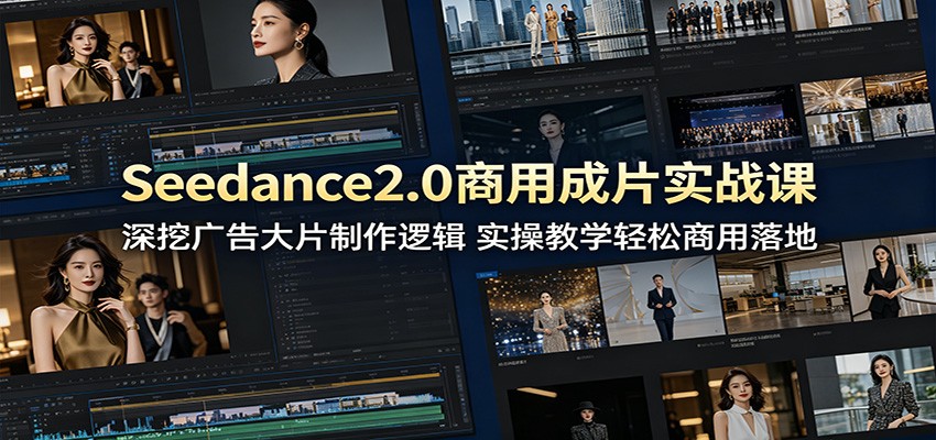 Seedance2.0商用成片实战课：深挖广告大片制作逻辑，实操教学轻松商用落地-校睿铺