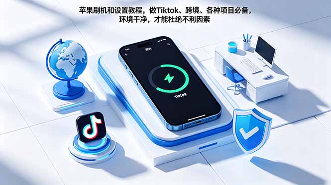 苹果刷机和设置教程，做Tiktok、跨境、各种项目必备，环境干净，才能杜绝不利因素-校睿铺