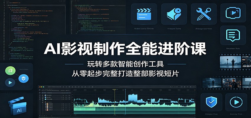 AI影视制作全能进阶课：玩转多款智能创作工具，从零起步完整打造整部影视短片-校睿铺