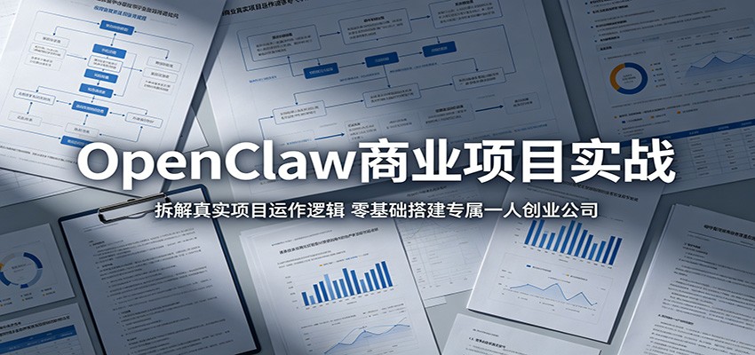 OpenClaw商业项目实战：拆解真实项目运作逻辑，零基础搭建专属一人创业公司-校睿铺