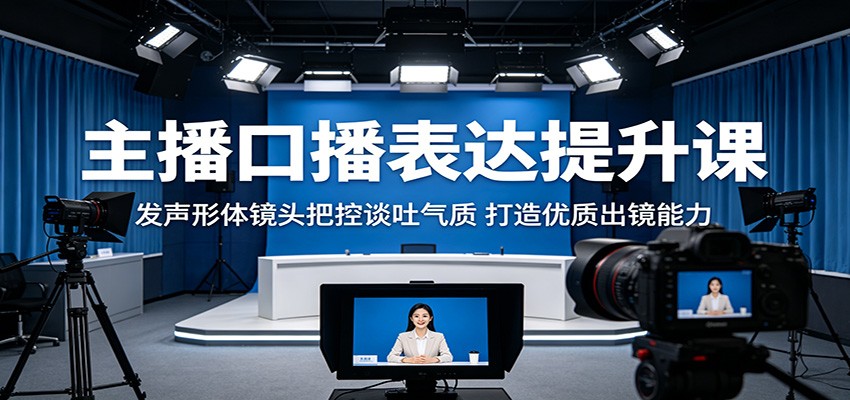 主播口播表达提升课：发声形体镜头把控谈吐气质，打造优质出镜能力-校睿铺
