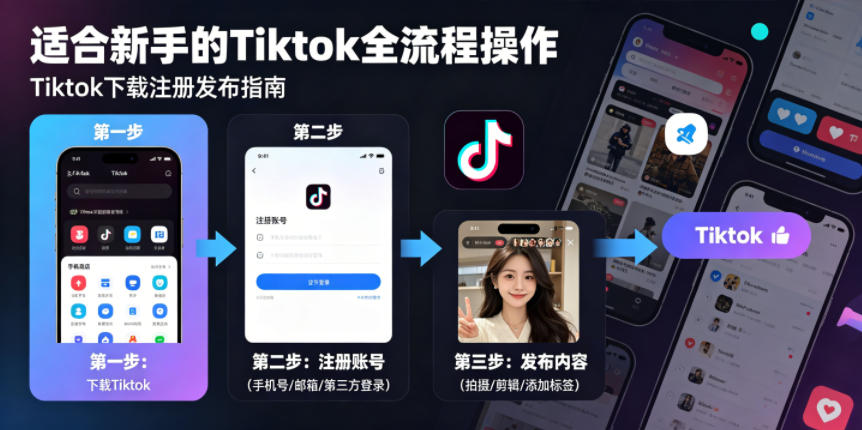 Tiktok下载注册发布，适合新手的Tiktok全流程操作-校睿铺
