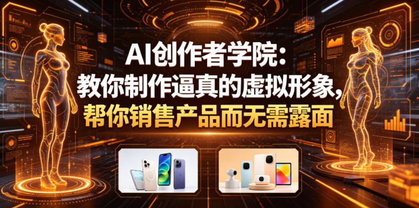 AI创作者学院：教你制作逼真的虚拟形象，帮你销售产品而无需露面【原创双语字幕】-校睿铺