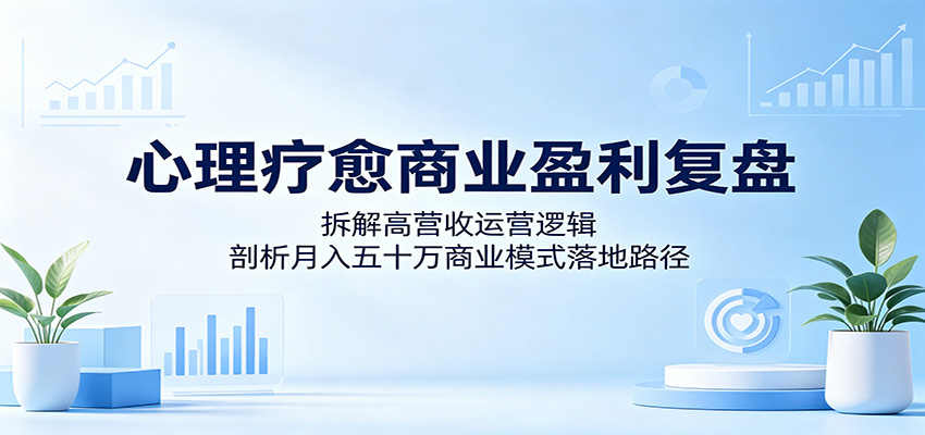 心理疗愈商业盈利复盘：拆解高营收运营逻辑，剖析月入五十万商业模式落地路径-校睿铺