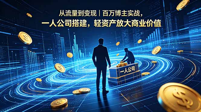 从流量到变现｜百万博主实战，一人公司搭建，轻资产放大商业价值-校睿铺