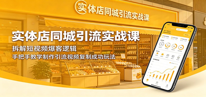 实体店同城引流实战课：拆解短视频爆客逻辑，手把手教学制作引流视频复制成功玩法-校睿铺