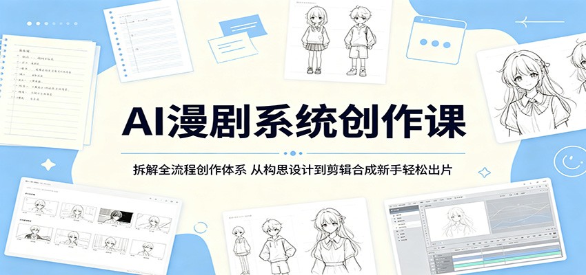 AI漫剧系统创作课：拆解全流程创作体系，从构思设计到剪辑合成新手轻松出片-校睿铺