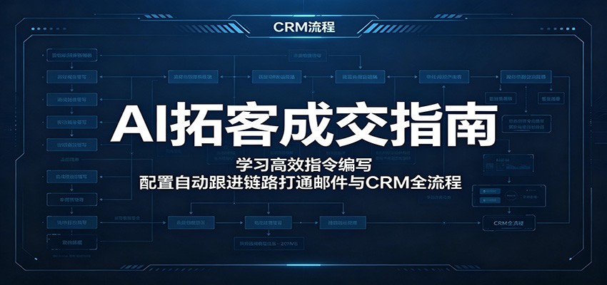 AI拓客成交指南：学习高效指令编写，配置自动跟进链路打通邮件与CRM全流程-校睿铺