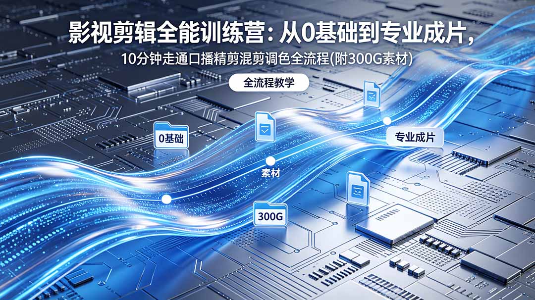 2026影视剪辑全能实战课｜0基础到专业成片，全流程教学，高清带300G素材-校睿铺