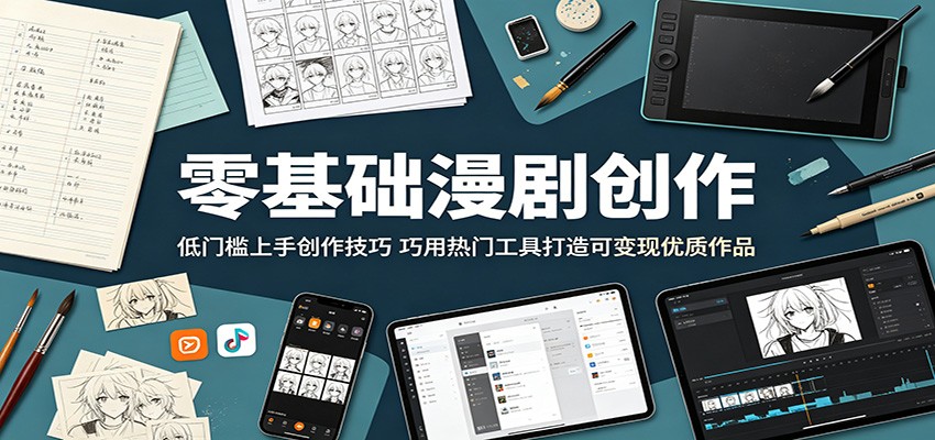 零基础漫剧创作：低门槛上手创作技巧，巧用热门工具打造可变现优质作品-校睿铺