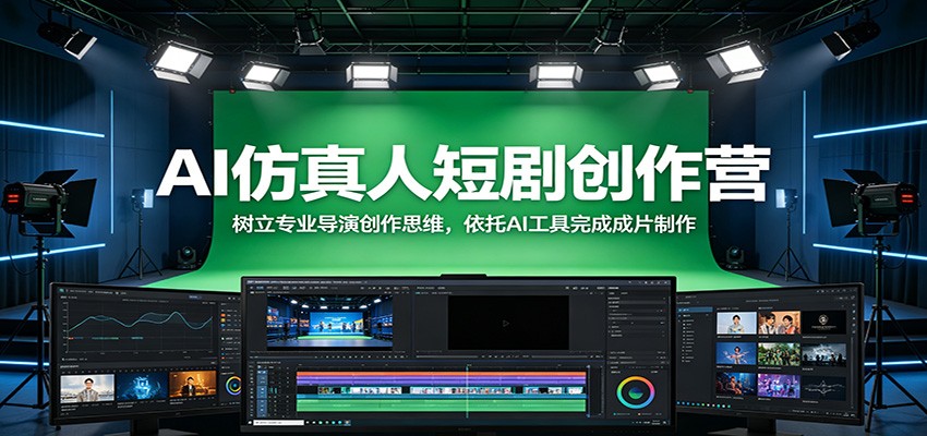 AI仿真人短剧创作营：树立专业导演创作思维，依托AI工具完成成片制作-校睿铺