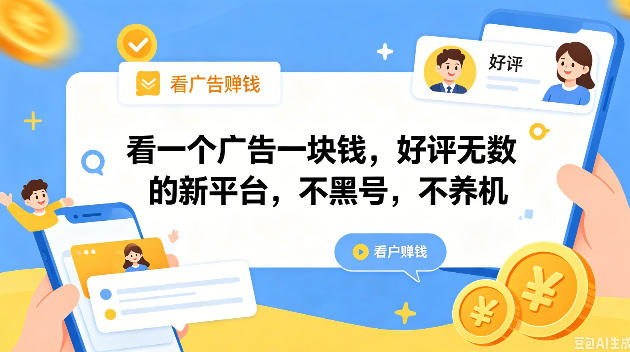 看一个广告一块钱，好评无数的新平台，不黑号，不养机，一撸几十块钱还是不错的【揭秘】-校睿铺