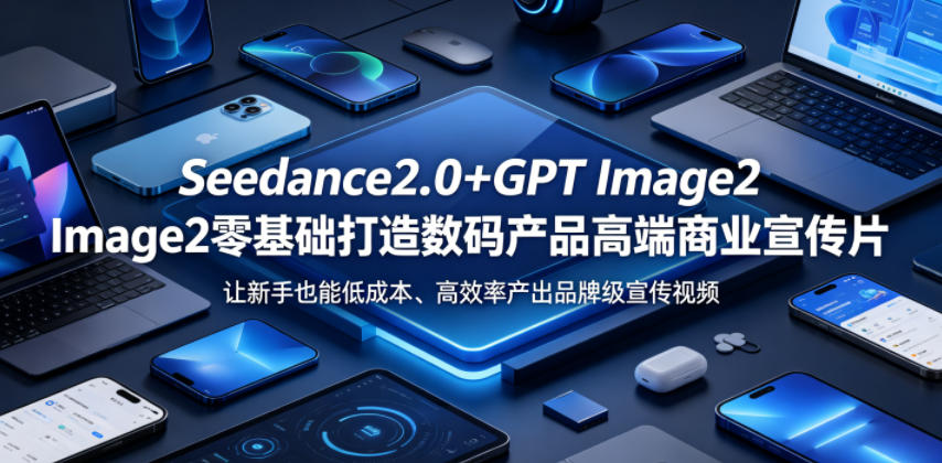 Seedance2.0+GPT Image2零基础打造数码产品高端商业宣传片，让新手也能低成本、高效率产出品牌级宣传视频-校睿铺