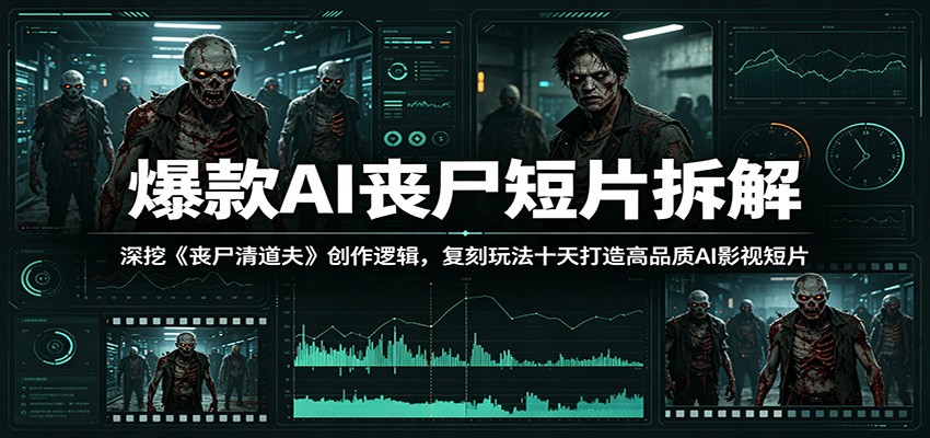 爆款AI丧尸短片拆解：深挖《丧尸清道夫》创作逻辑，复刻玩法快速打造高品质AI影视短片-校睿铺