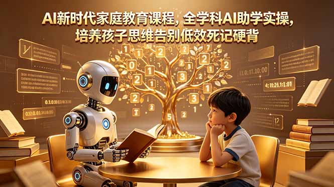AI新时代家庭教育课程，全学科AI助学实操，培养孩子思维告别低效死记硬背-校睿铺