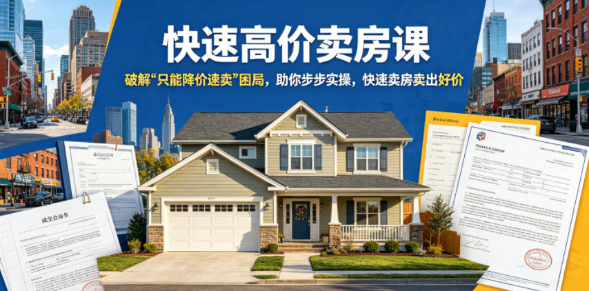 快速高价卖房课，破解“只能降价速卖”困局，助你步步实操，快速卖房卖出好价(更新2026)-校睿铺