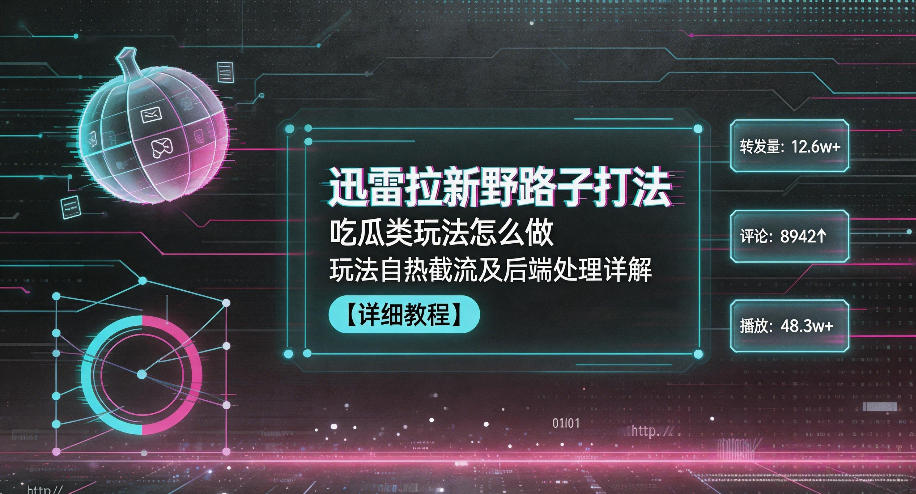 迅雷拉新野路子打法，吃瓜类玩法怎么做，玩法自热截流及后端处理详解-校睿铺