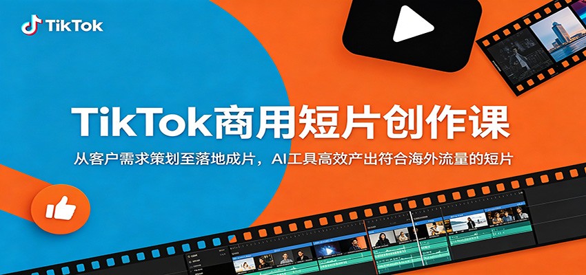 TikTok商用短片创作课：从客户需求策划至落地成片，AI工具高效产出符合海外流量的短片-校睿铺