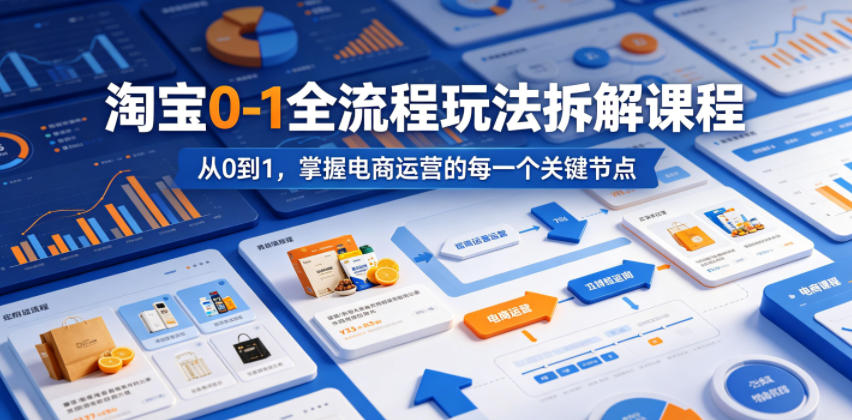 淘宝0-1全流程玩法拆解课程，从0到1，掌握电商运营的每一个关键节点-校睿铺