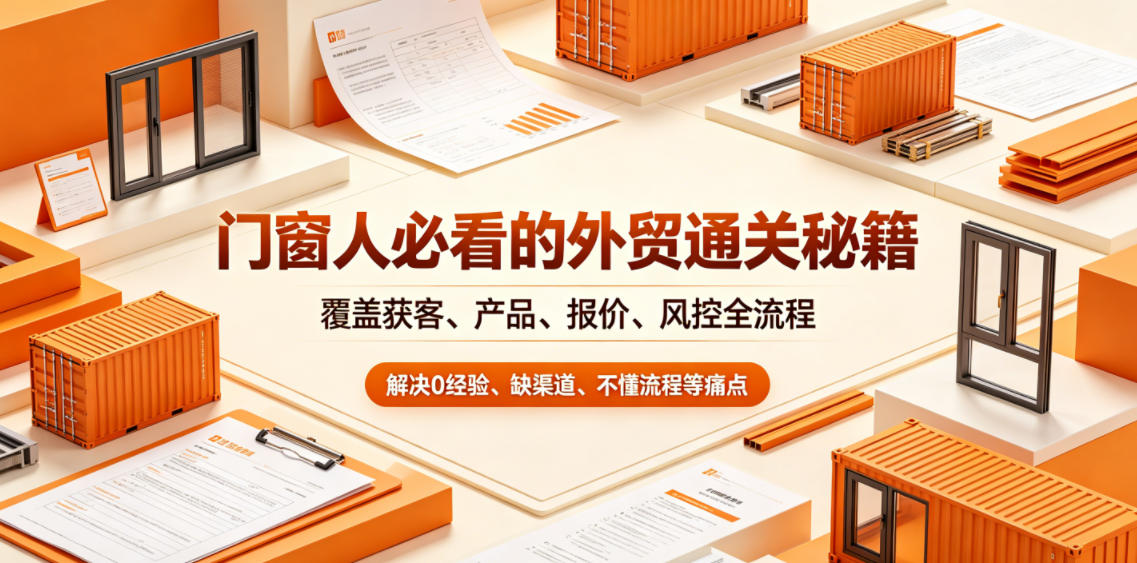 门窗人必看的外贸通关秘籍，块覆盖获客、产品、报价、风控全流程，解决0经验、缺渠道、不懂流程等痛点-校睿铺