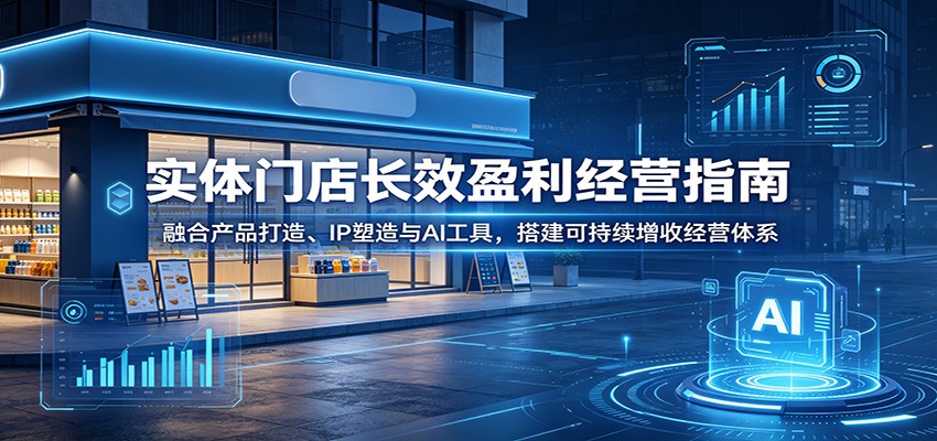 实体门店长效盈利经营指南：融合产品打造、IP塑造与AI工具，搭建可持续增收经营体系-校睿铺