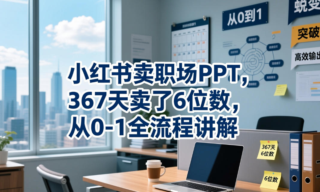 小红书卖职场PPT，367天卖了6位数，从0-1全流程讲解-校睿铺