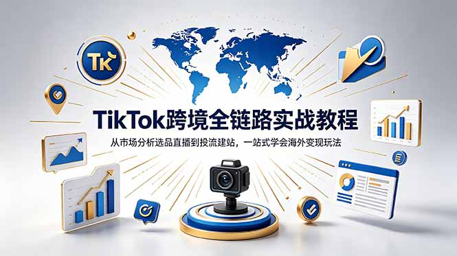 TikTok+独立站跨境基础全套教程，拆解平台盈利逻辑，新手从零跑通变现全流程-校睿铺
