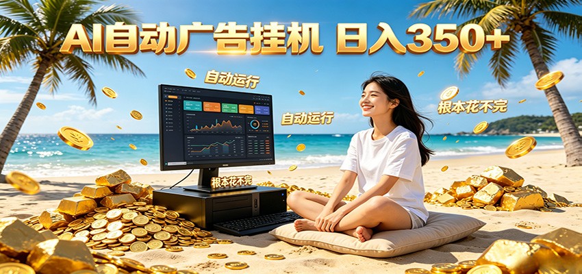 AI自动广告挂机 日入350+ 真正做到躺赚式变现,根本花不完!-校睿铺