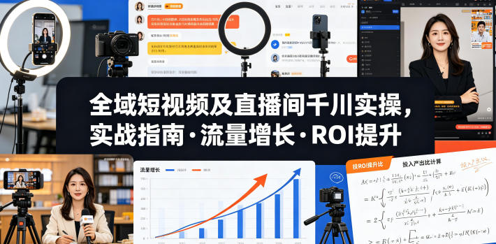 全域短视频及直播间千川实操，实战指南·流量增长·ROI提升(更新)-校睿铺