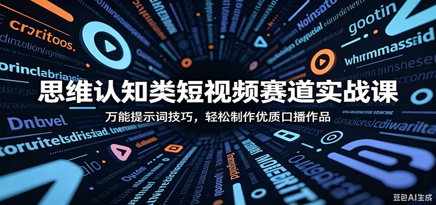 思维认知类短视频赛道实战课：万能提示词技巧，轻松制作优质口播作品-校睿铺
