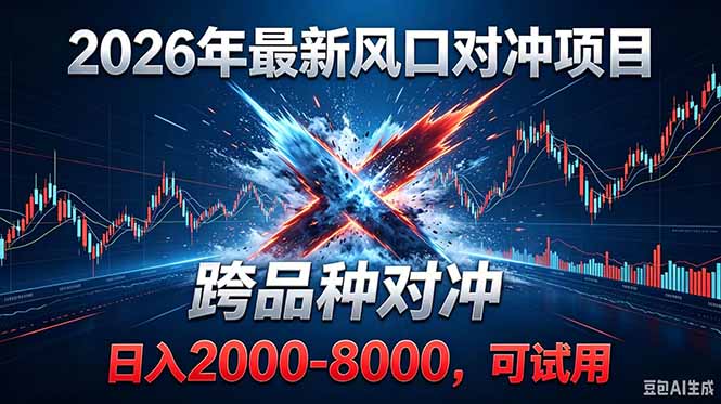 2026创业新风口！最新对冲！跨品种对冲！日收益2000-6000+-校睿铺