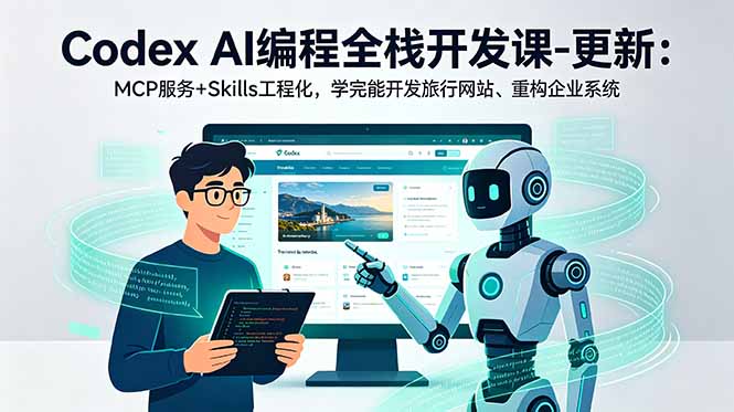 Codex AI编程全栈开发课-更新：MCP服务+Skills工程化，学完能开发旅行网站、重构企业系统-校睿铺