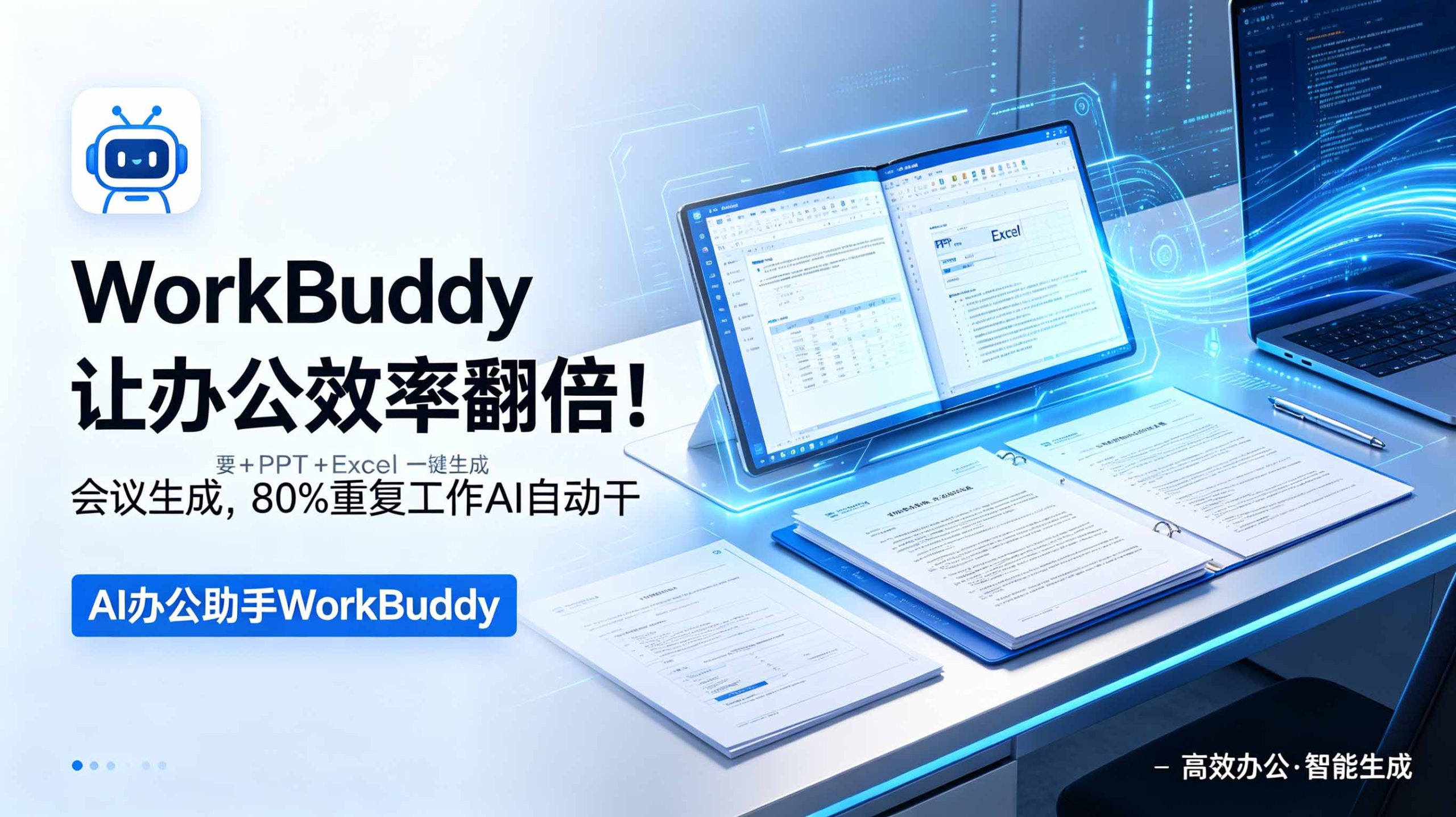 WorkBuddy让办公效率翻倍！会议纪要+PPT+Excel一键生成，80%重复工作AI自动干-校睿铺