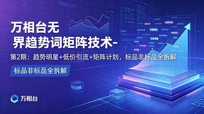 万相台无界趋势词矩阵技术-第2期：趋势明星+低价引流+矩阵计划，标品非标品全拆解-校睿铺