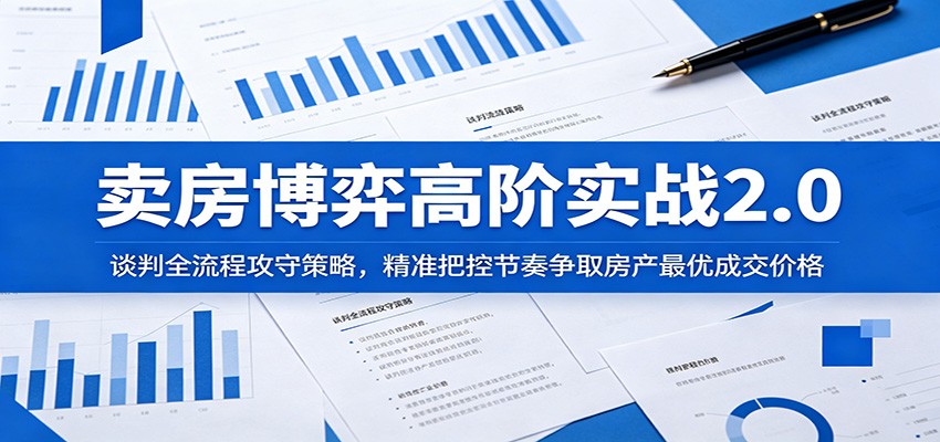 卖房博弈高阶实战2.0：谈判全流程攻守策略，精准把控节奏争取房产最优成交价格-校睿铺