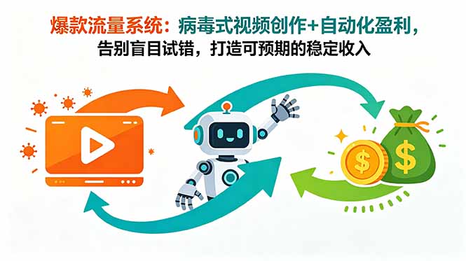 爆款流量系统：病毒式视频创作+自动化盈利，告别盲目试错，打造可预期的稳定收入-校睿铺