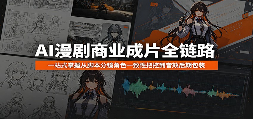 AI漫剧商业成片全链路：一站式掌握从脚本分镜角色一致性把控到音效后期包装-校睿铺