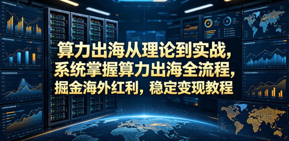 算力出海从理论到实战，系统掌握算力出海全流程，掘金海外红利，稳定变现教程-校睿铺
