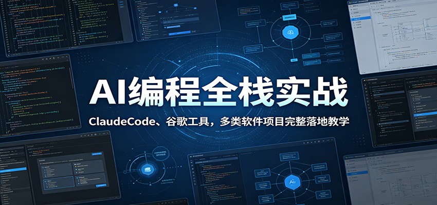 AI编程全栈实战：ClaudeCode、谷歌工具，多类软件项目完整落地教学-校睿铺