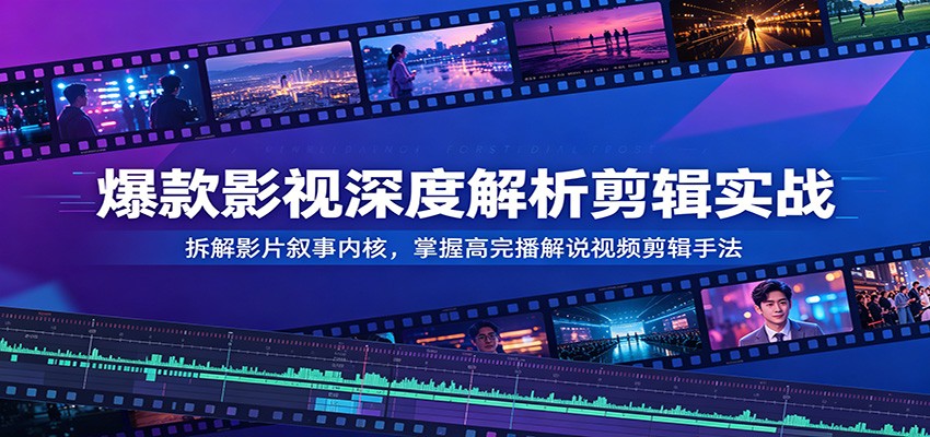 爆款影视深度解析剪辑实战：拆解影片叙事内核，掌握高完播解说视频剪辑手法-校睿铺
