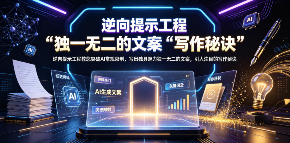 逆向提示工程教您突破AI常规限制，写出独具魅力独一无二的文案，引人注目的写作秘诀【原创双语字幕】-校睿铺