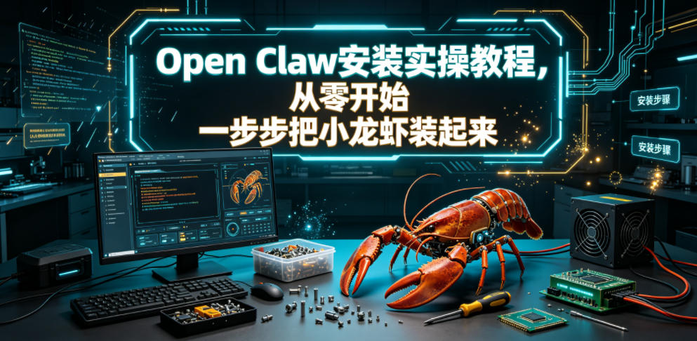 Open Claw安装实操教程，从零开始一步步一步步把小龙虾装起来-校睿铺