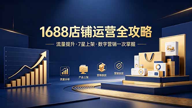 1688店铺没流量？产品上架不到7星？数字营销不会投？全套运营技能一次学(更新6月-校睿铺