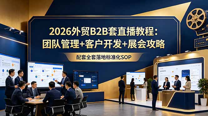 2026外贸B2B套直播教程：团队管理+客户开发+展会攻略，配套全套落地标准化SOP-校睿铺