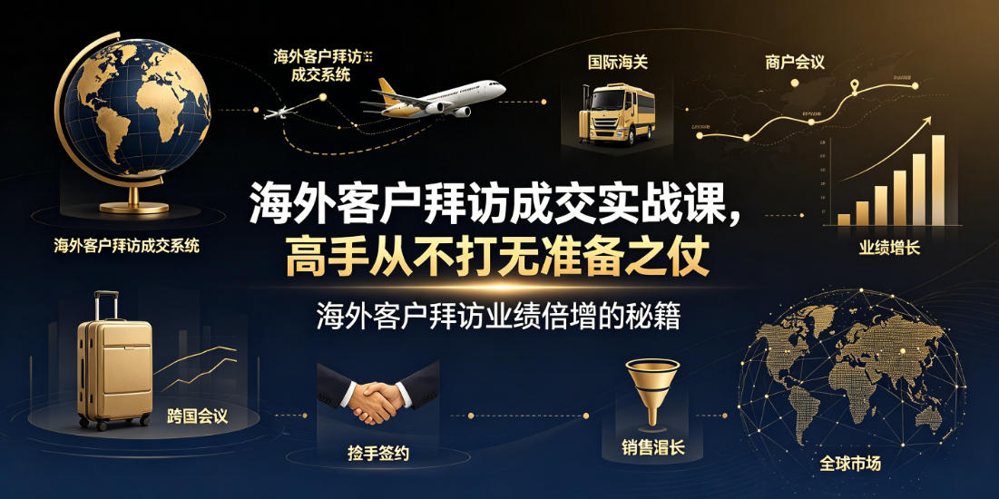海外客户拜访成交实战课，高手从不打无准备之仗，海外客户拜访业绩倍增的秘籍-校睿铺
