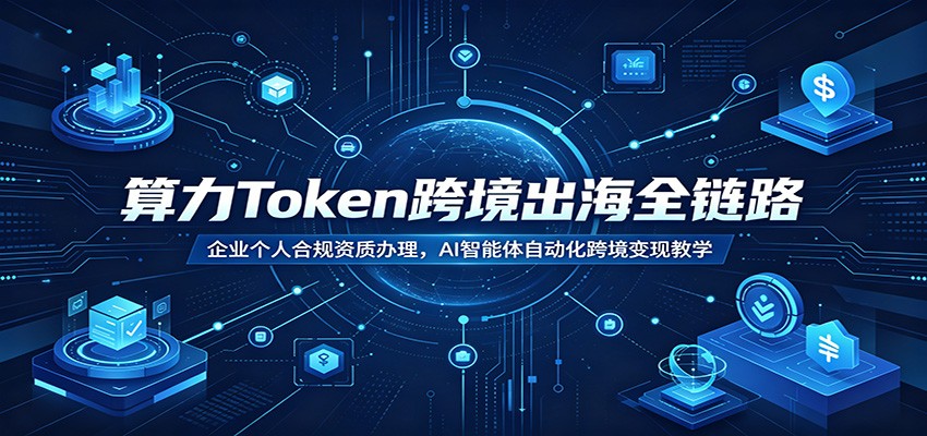算力Token跨境出海全链路：企业个人合规资质办理，AI智能体自动化跨境变现教学-校睿铺