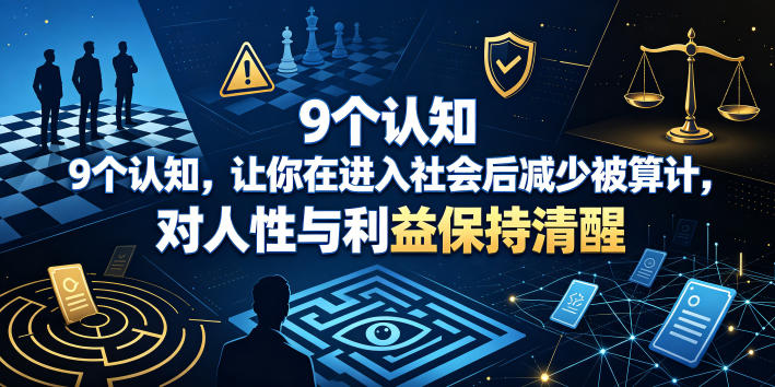 付费文章：9个认知，让你在进入社会后减少被算计，对人性与利益保持清醒-校睿铺