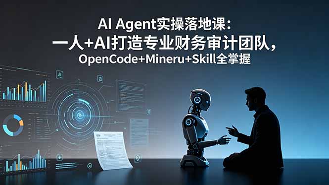 AI Agent实操落地课：一人+AI打造专业财务审计团队，OpenCode+Mineru+Skill全掌握-校睿铺