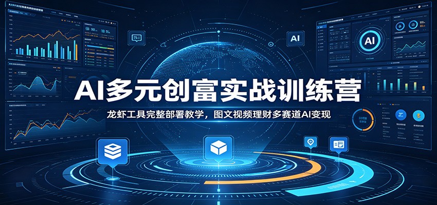 AI多元创富实战训练营：龙虾工具完整部署教学，图文视频理财多赛道AI变现-校睿铺
