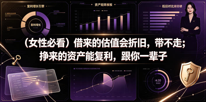 付费文章：(女性必看)借来的估值会折旧，带不走；挣来的资产能复利，跟你一辈子-校睿铺